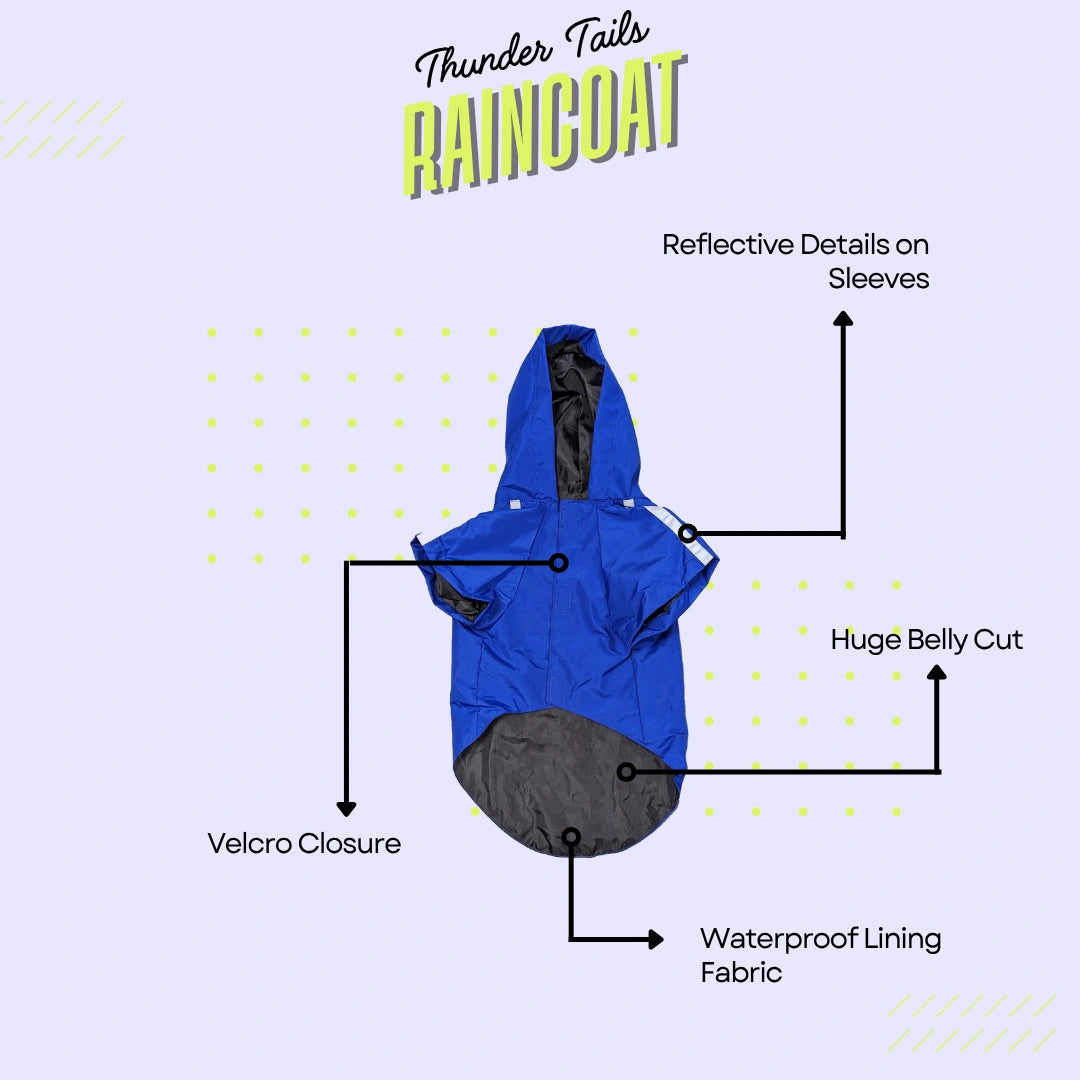 Thunder Tails Drizzle Sizzle Raincoat- Blue