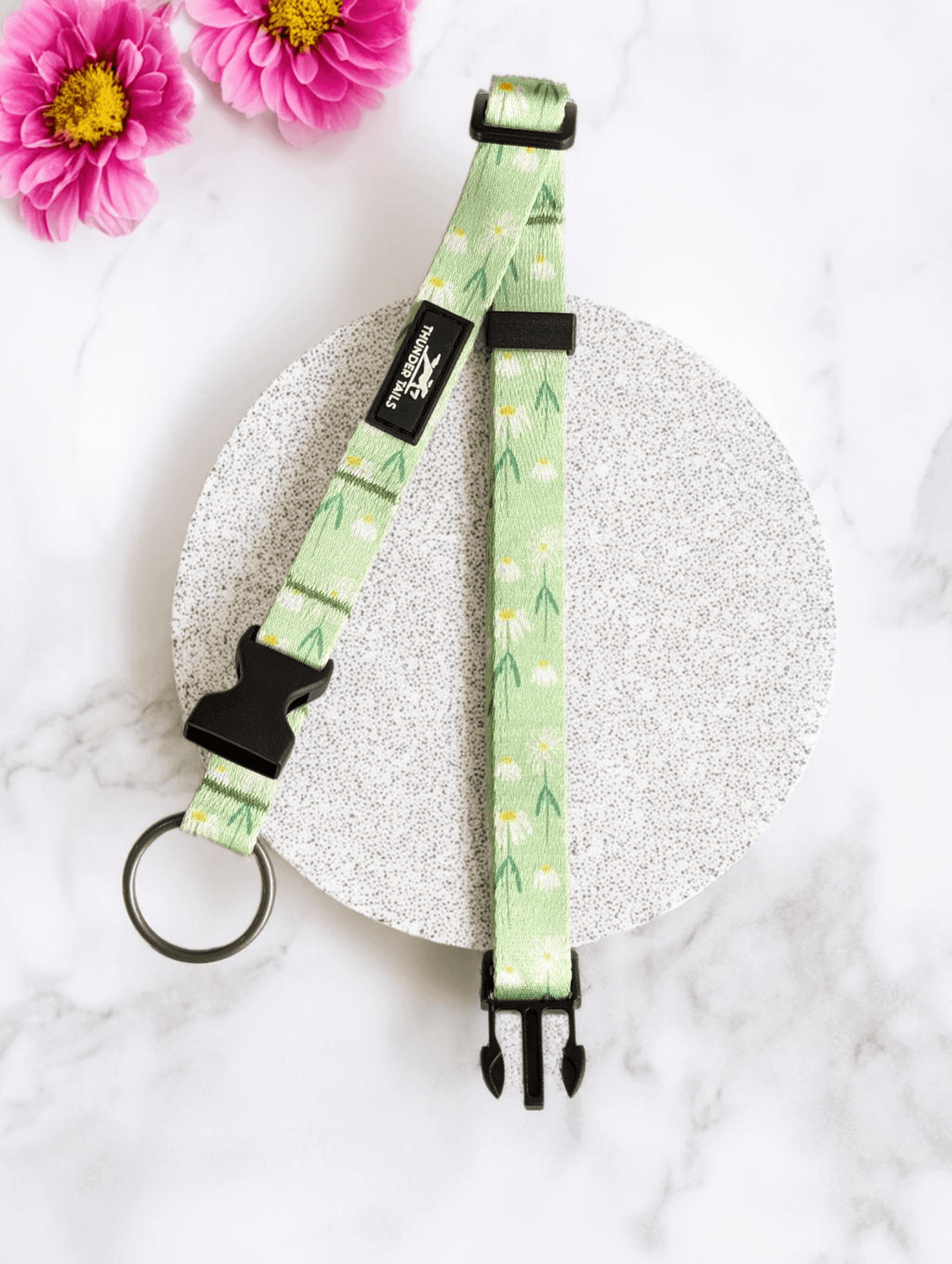 Thunder Tails Elite Nylon Printed Collars- Jade Floral Print - Thunder Tails