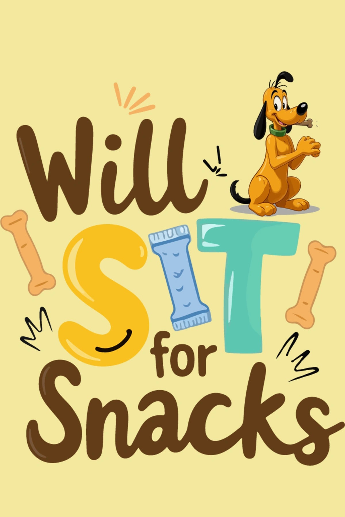 Thunder Tails Will Sit for Snacks Adjustable Graphic T-shirt