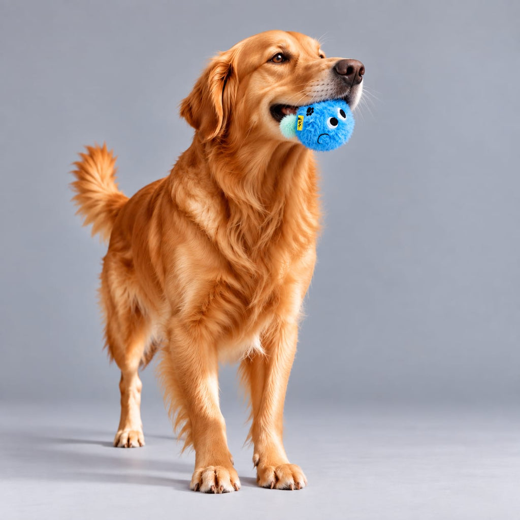 Thunder Tails Blue Ball Round Soft Toy for Small Dogs — Squeaky Plush Toy