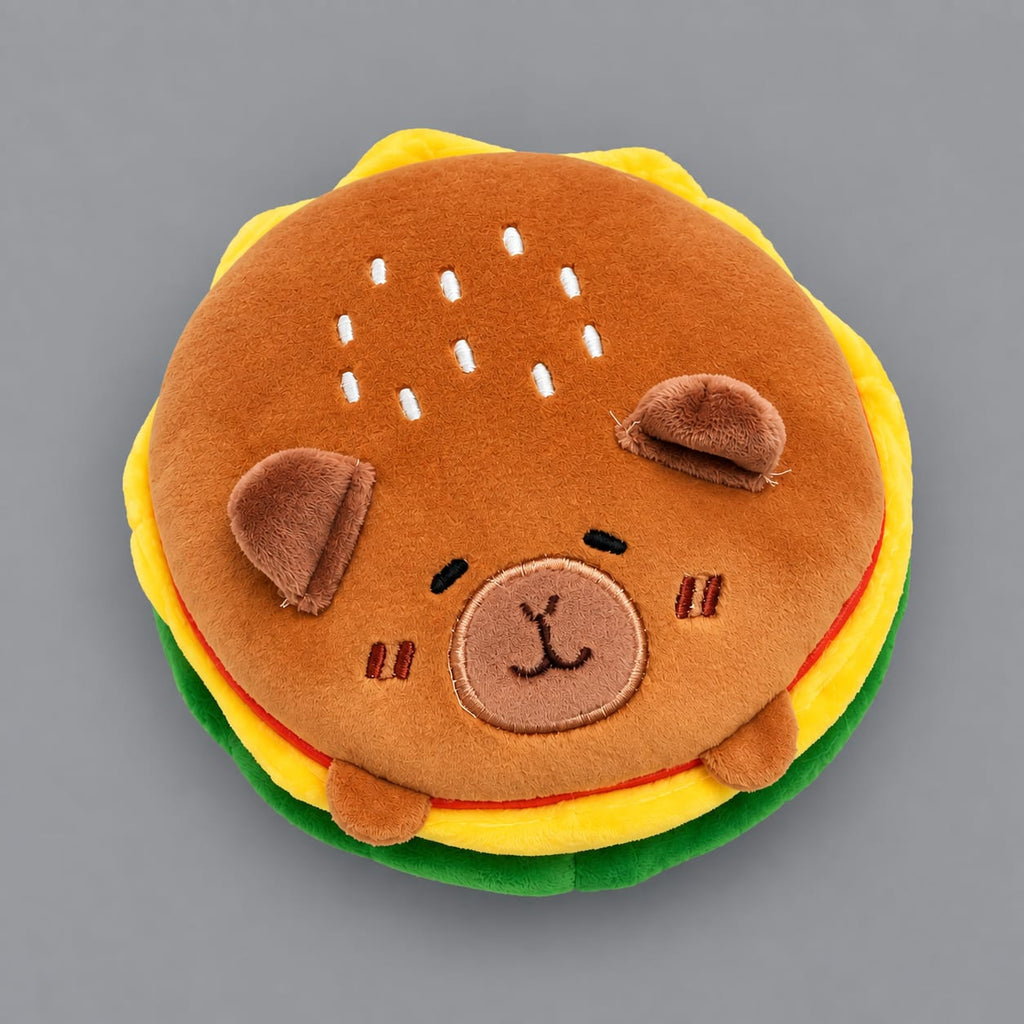 Thunder Tails Plush Burger Soft Toy for Dogs —  Novelty Pet Toy