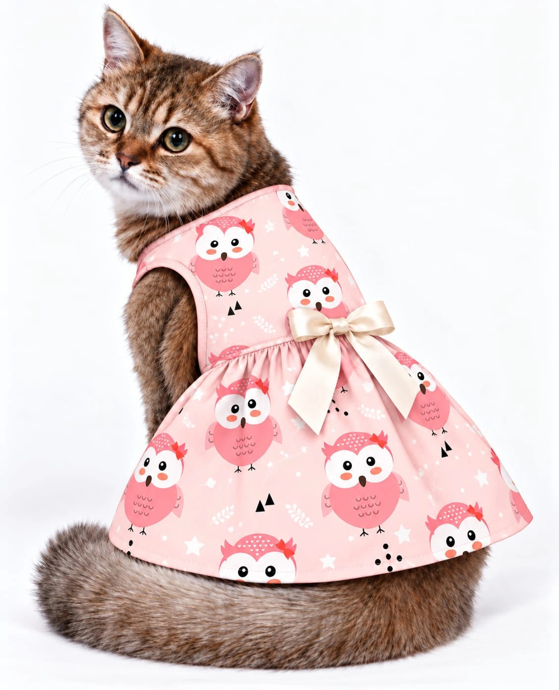 Thunder Tails Cat Frock - Pink Owl