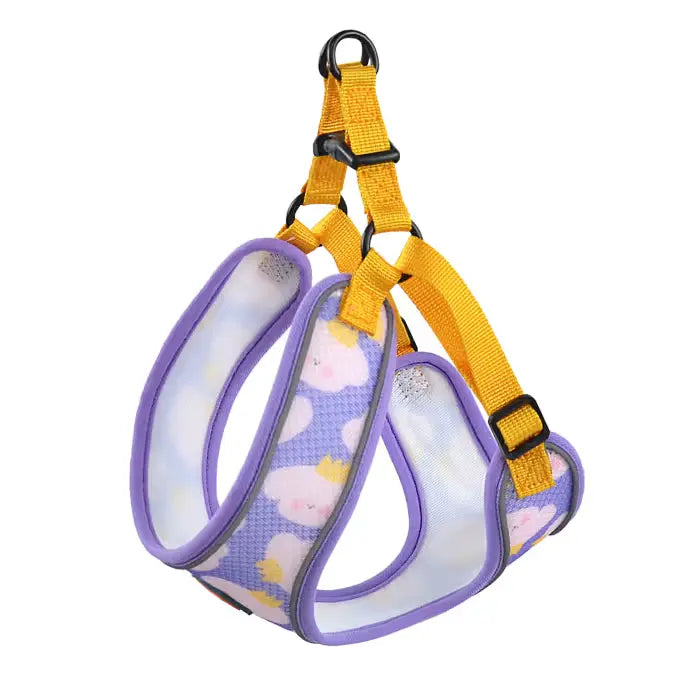 Thunder Tails Cat Harness & Leash Set- Lilac Yellow