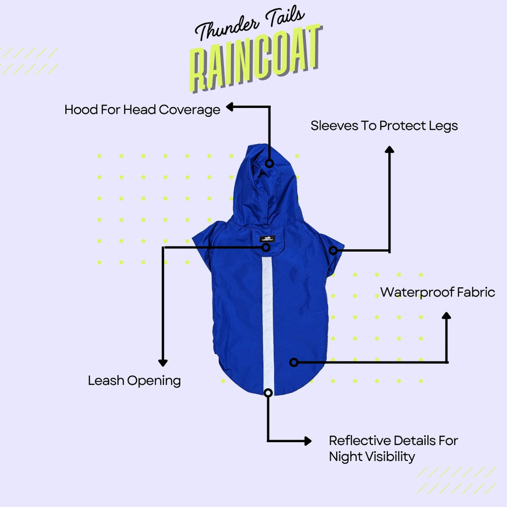 Thunder Tails Drizzle Sizzle Raincoat- Blue