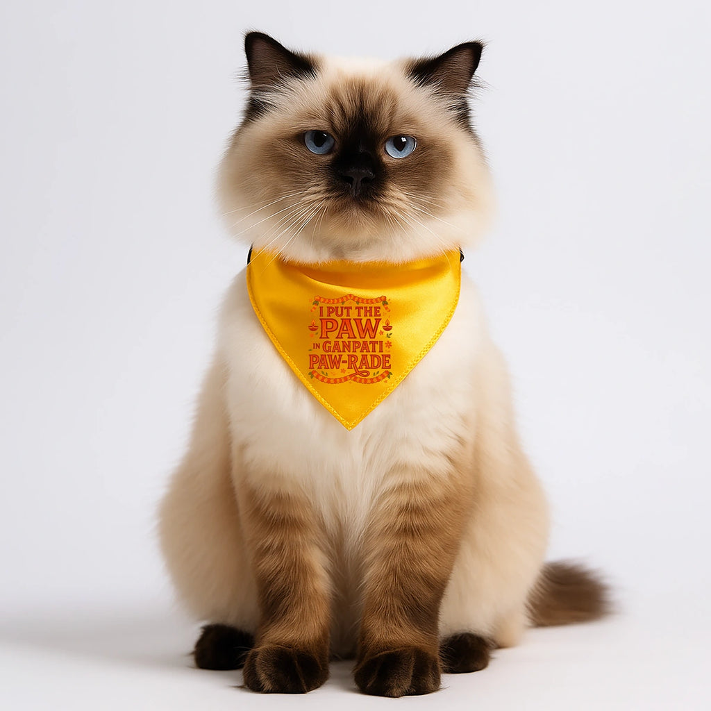 Thunder Tails Paw-rade with Bappa Dogs & Cats Bandana - I put Paw in Ganpati Paw-rade