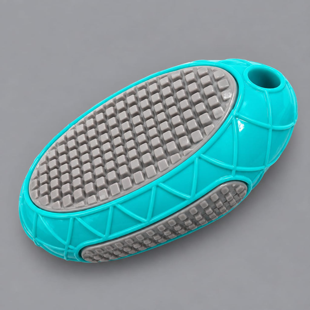 Thunder Tails  Oval Diamond Grid Dog Chew Toy — TPR Squeaky Teeth Cleaning Toy