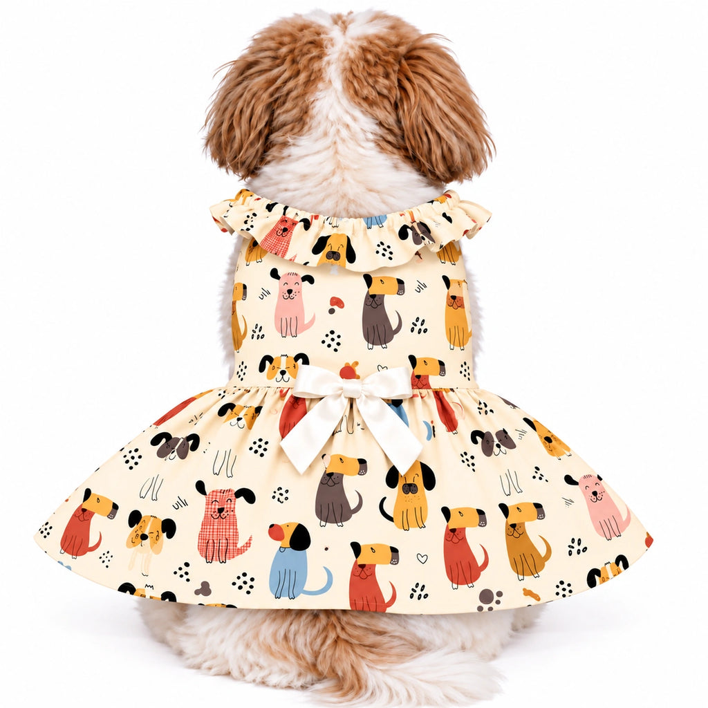 Thunder Tails Dog Frock - Beige Dog