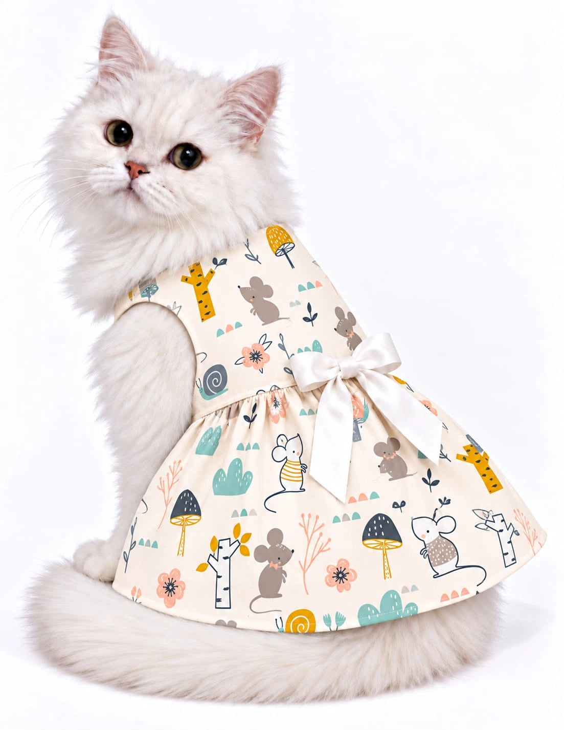 Thunder Tails Cat Frock - Beige Mouse