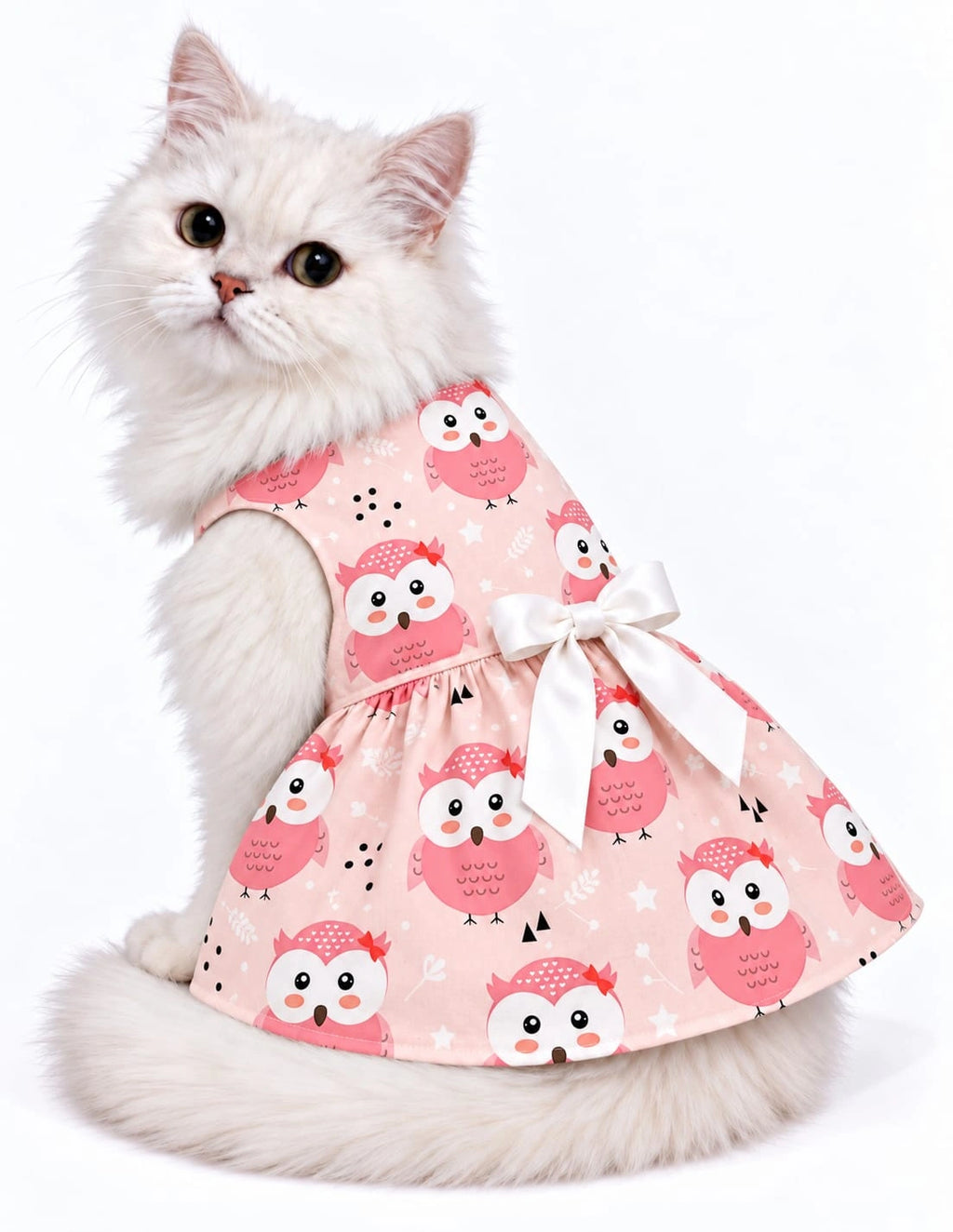 Thunder Tails Cat Frock - Pink Owl