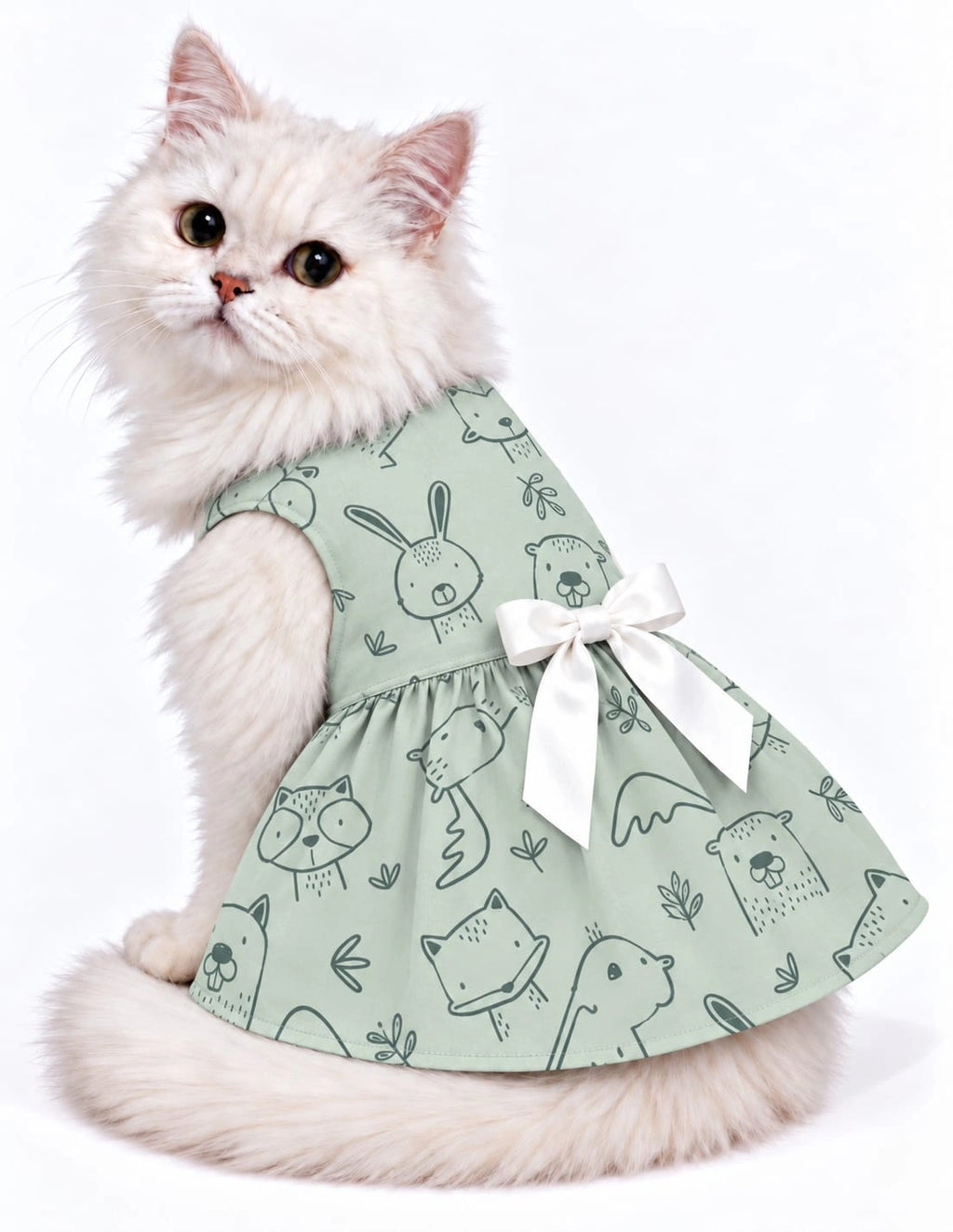 Thunder Tails Cat Frock - Teal Deer