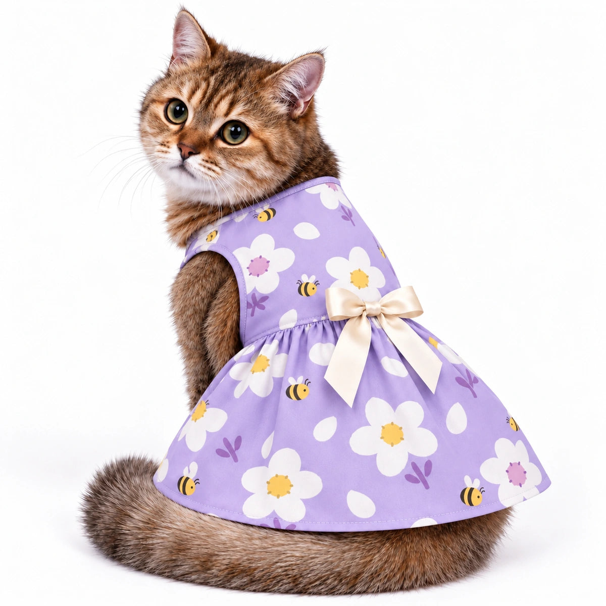 Thunder Tails Cat Frock - Lavender Daisy