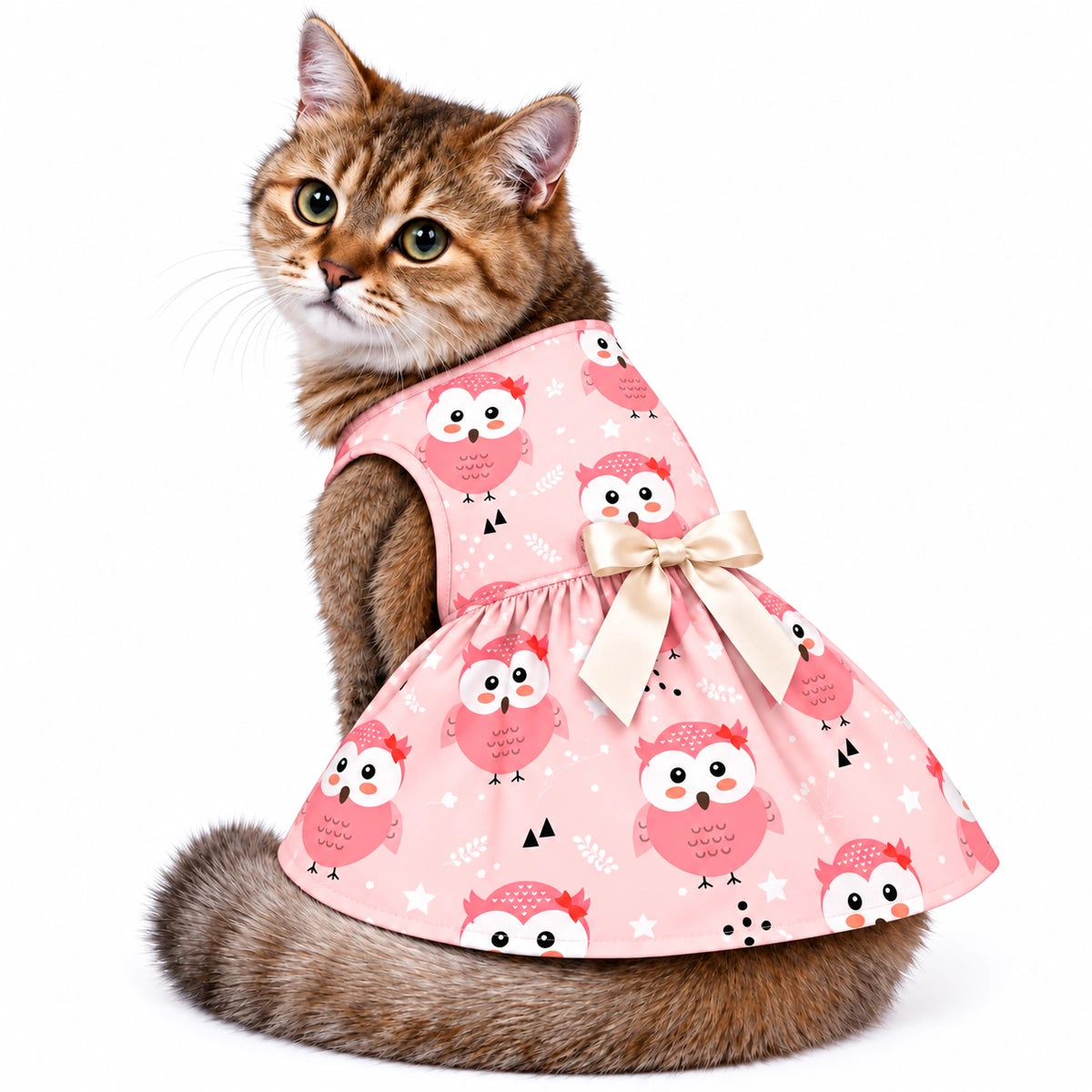 Thunder Tails Cat Frock - Pink Owl