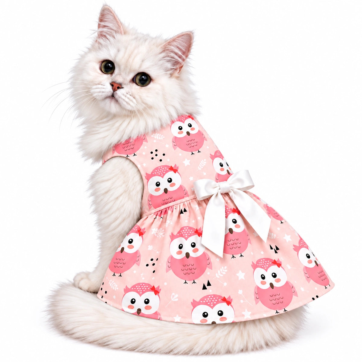 Thunder Tails Cat Frock - Pink Owl