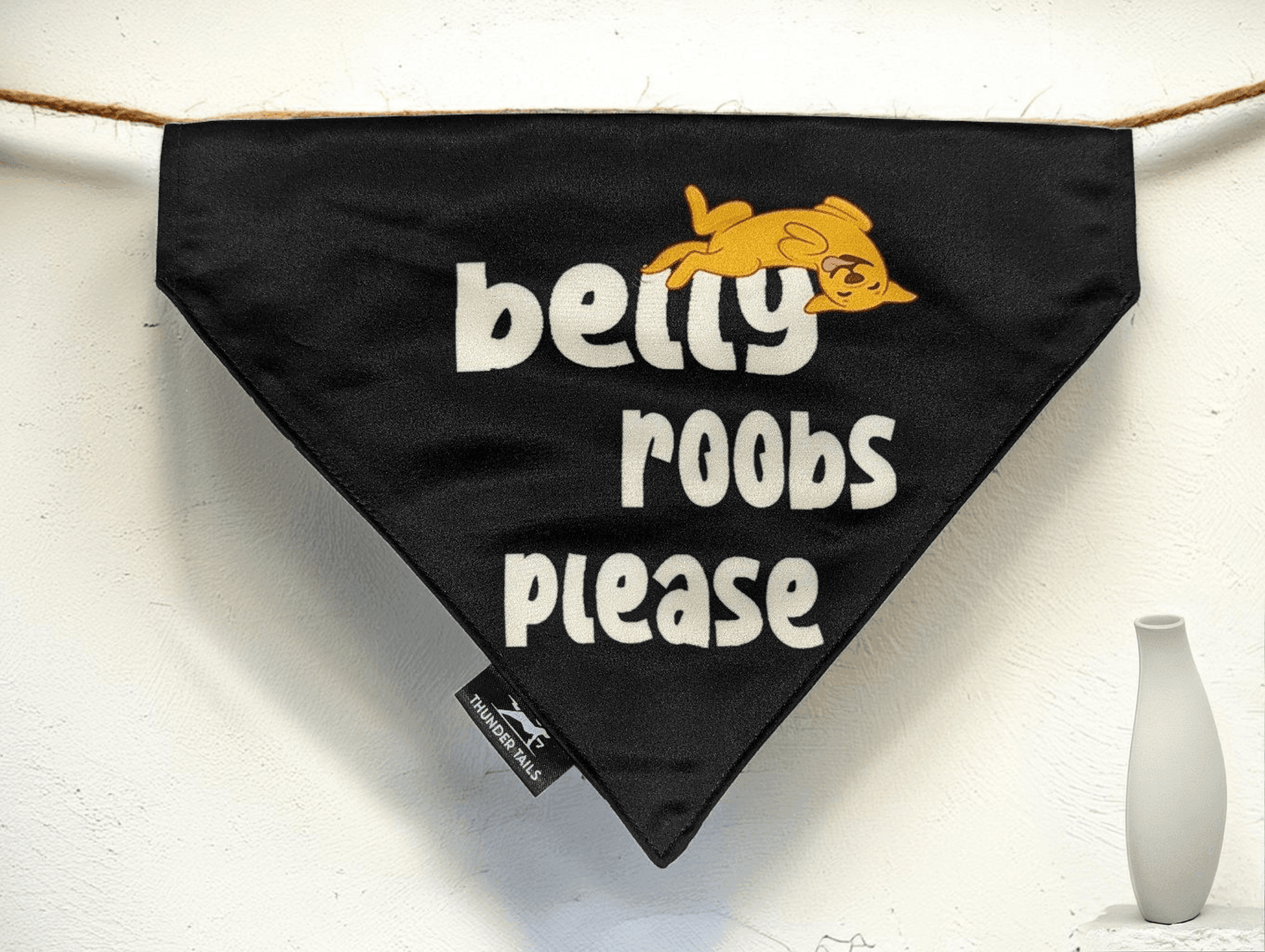 🎁 Thunder Tails Reversible Bandana with Fun and Sassy Sayings for Your Furry Friend - Belly Roobs