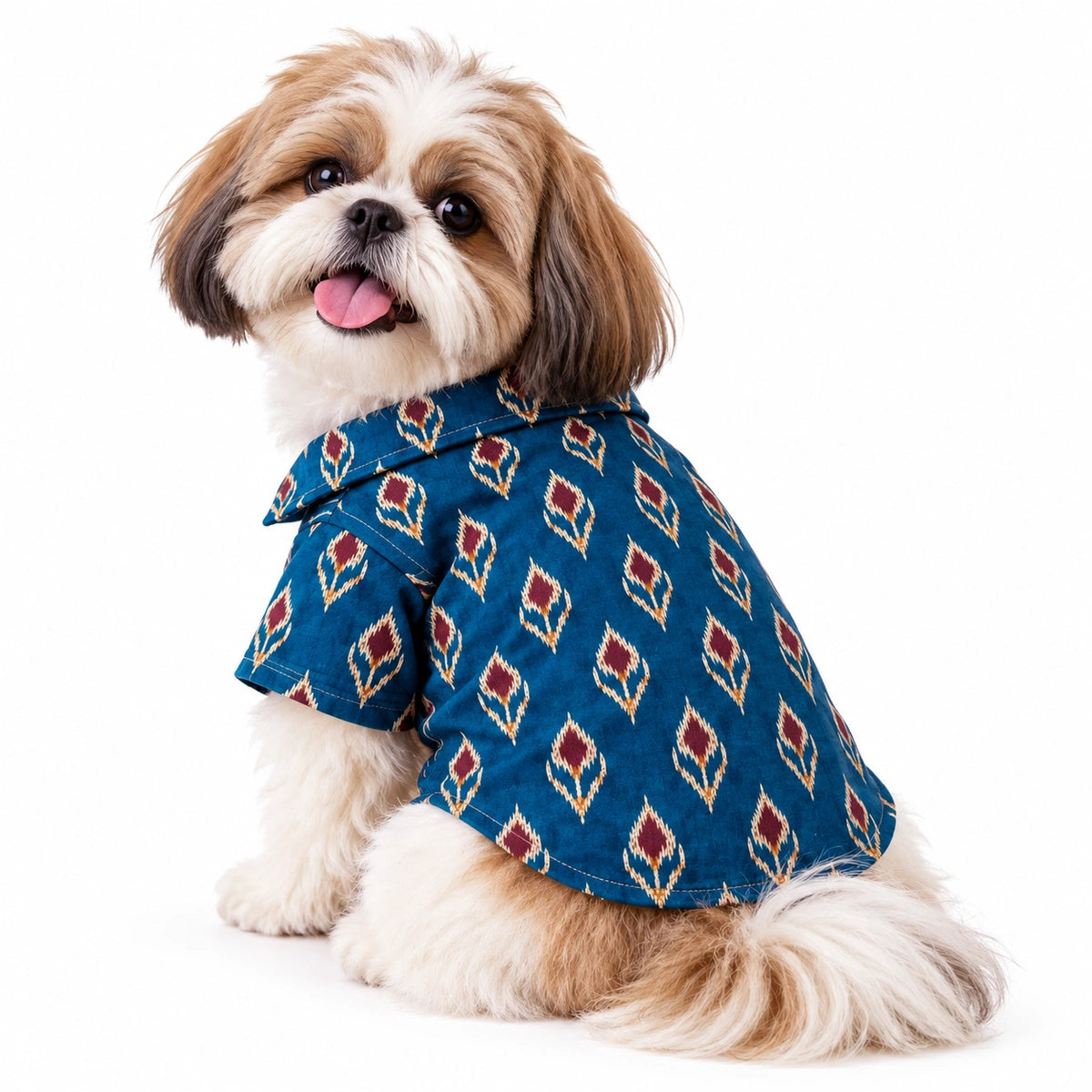 Thunder Tails Festive Dog Shirt - Blue