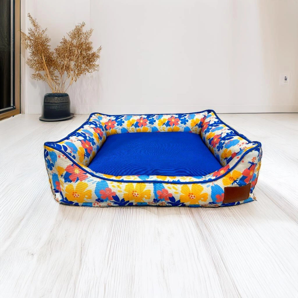 Thunder Tails Bloom Valley Lounger Dog Beds- Red, Yellow and Blue