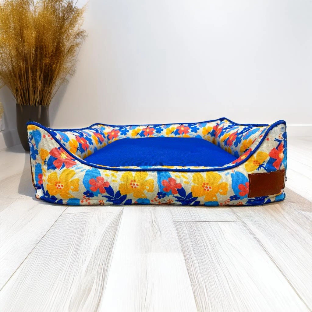 Thunder Tails Bloom Valley Lounger Dog Beds- Red, Yellow and Blue