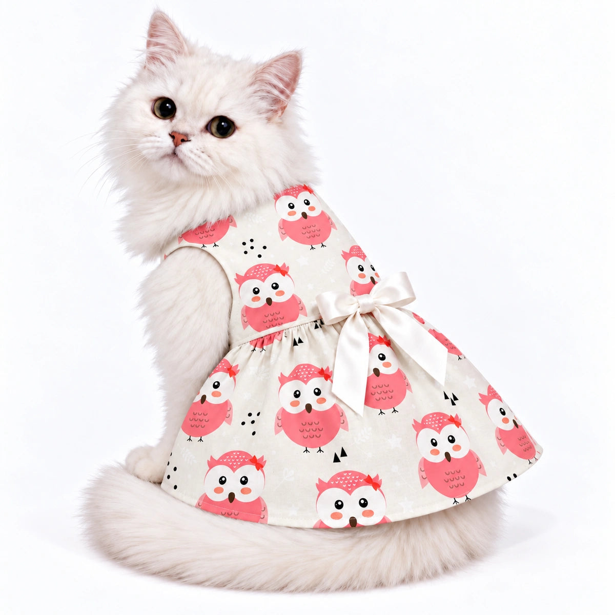 Thunder Tails Cat Frock - Pink Owl