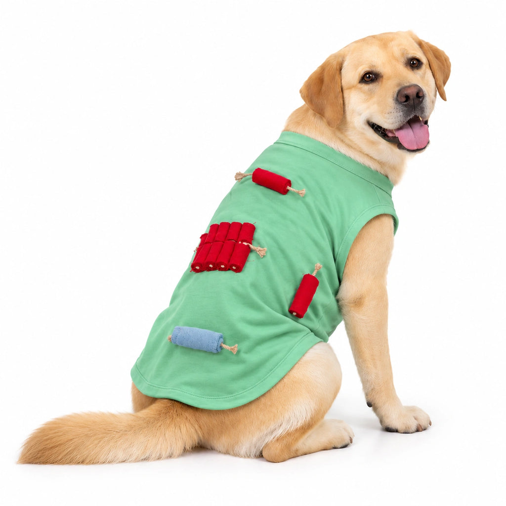 Thunder Tails Dog T-shirt - Firecracker Diwali