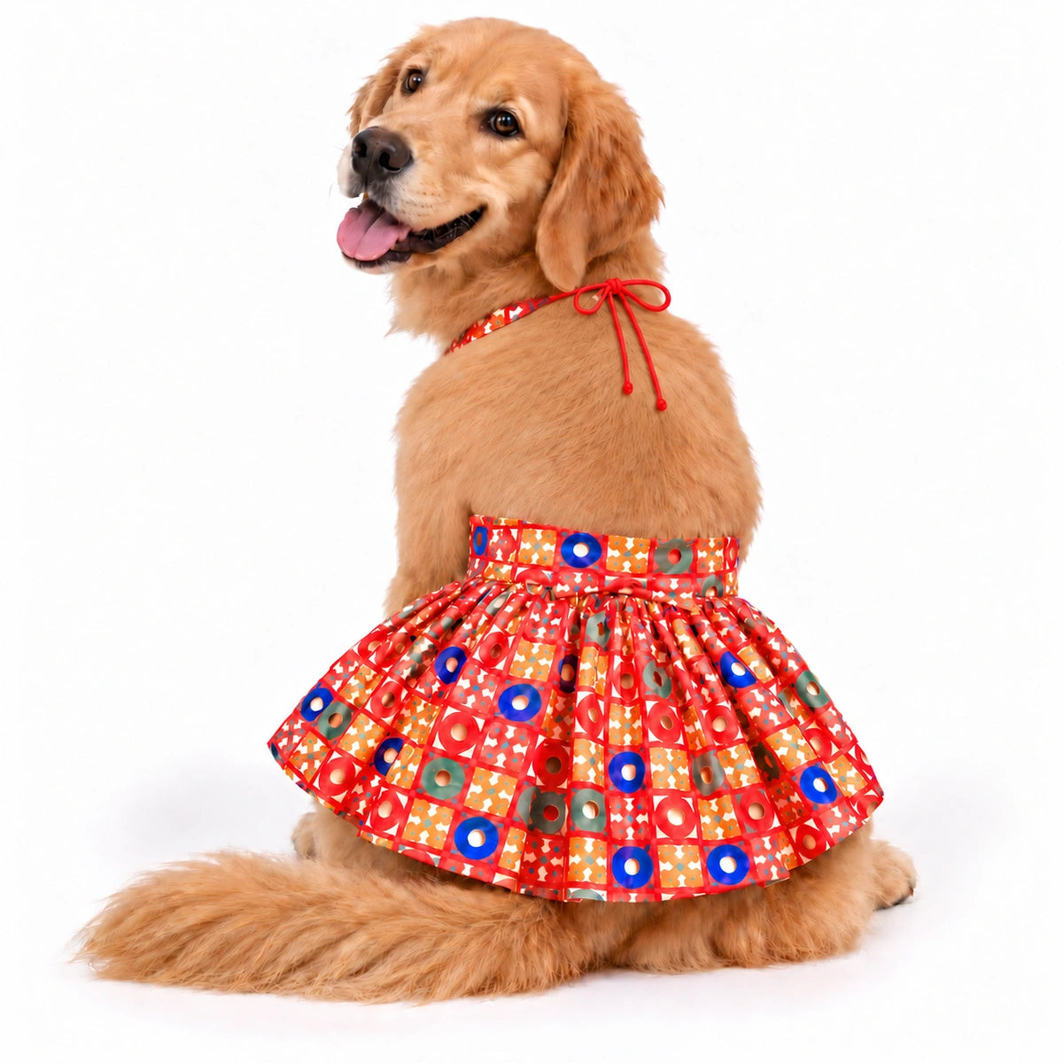 Thunder Tails Dandiya Days White Mirror Work Dog Lehenga