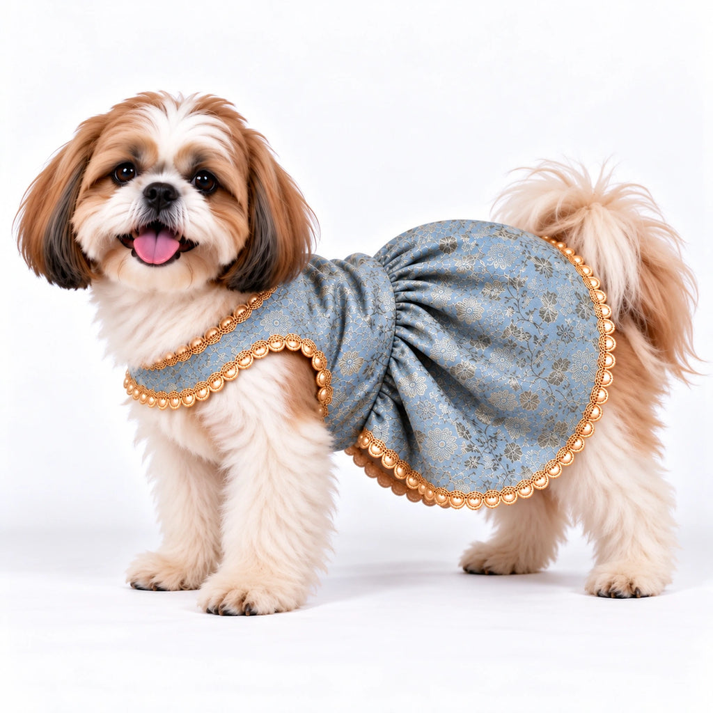 Thunder Tails Rangrez Dog Frock - Baby blue