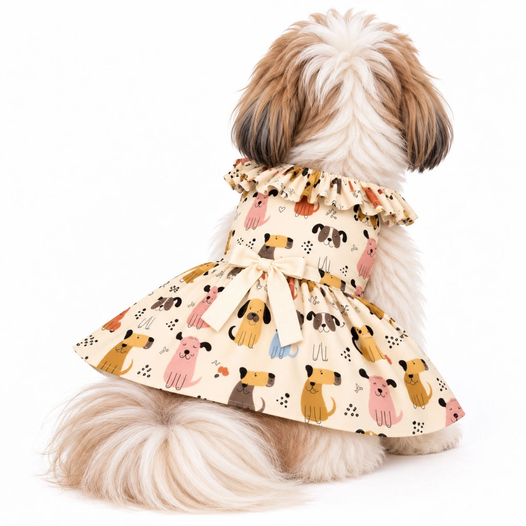 Thunder Tails Dog Frock - Beige Dog