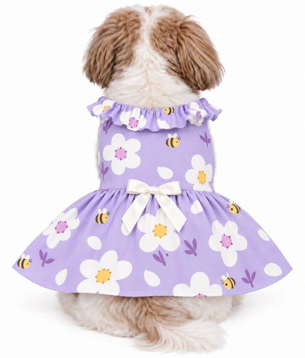 Thunder Tails Dog Frock - Lavender Daisy