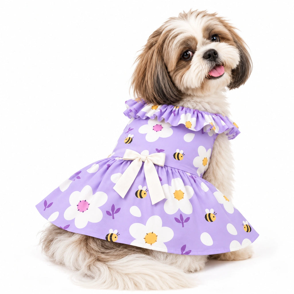 Thunder Tails Dog Frock - Lavender Daisy