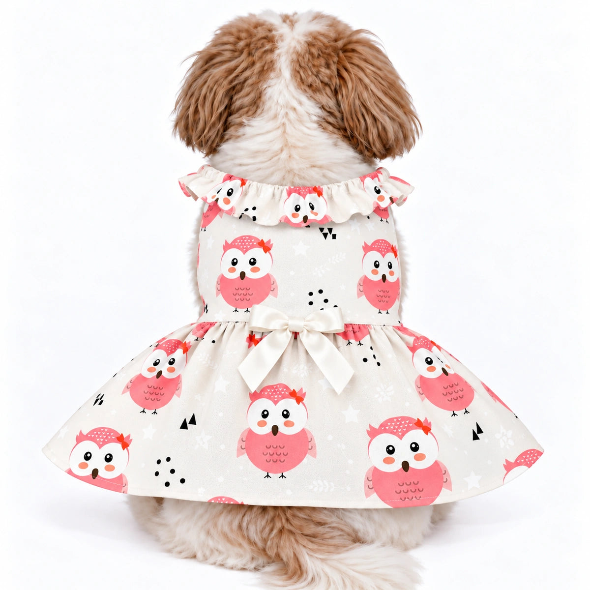Thunder Tails Dog Frock - Pink Owl