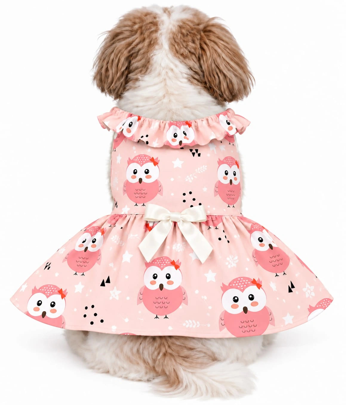 Thunder Tails Dog Frock - Pink Owl