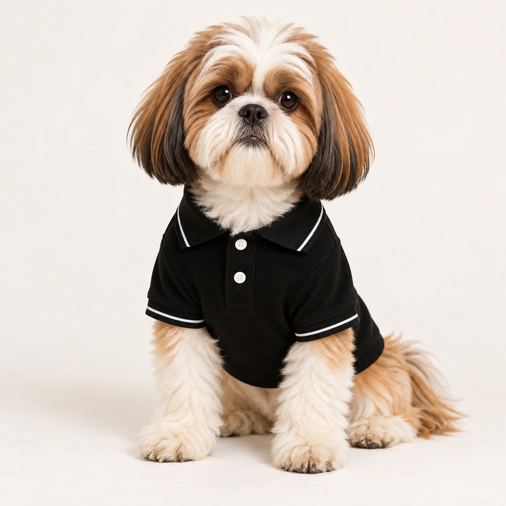 Thunder Tails Polo Dog T-shirt - Black