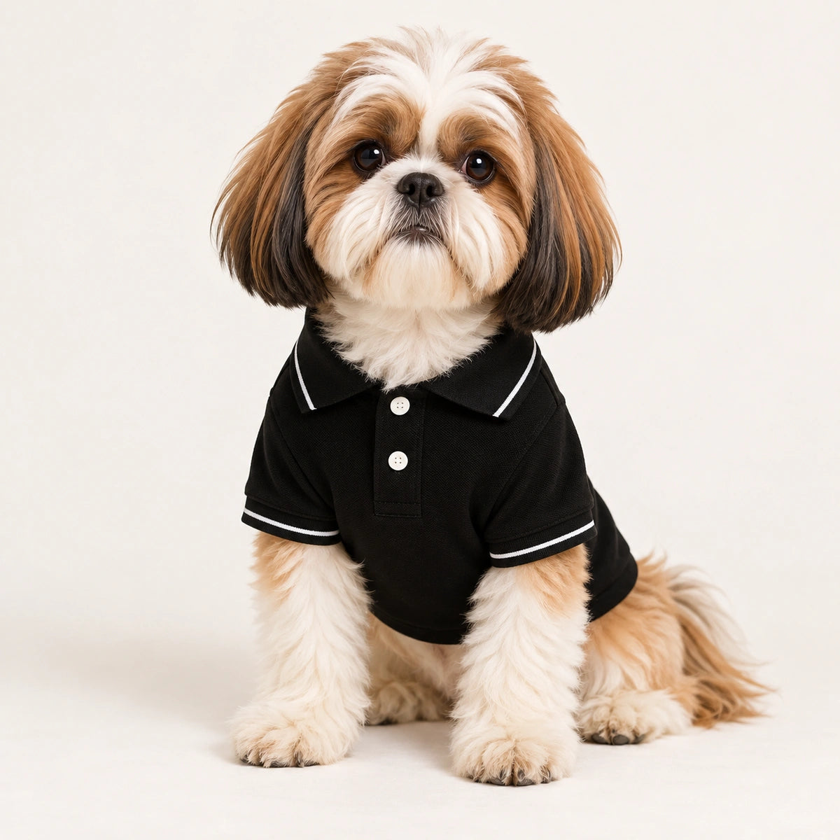 Thunder Tails Polo Dog T-shirt - Black