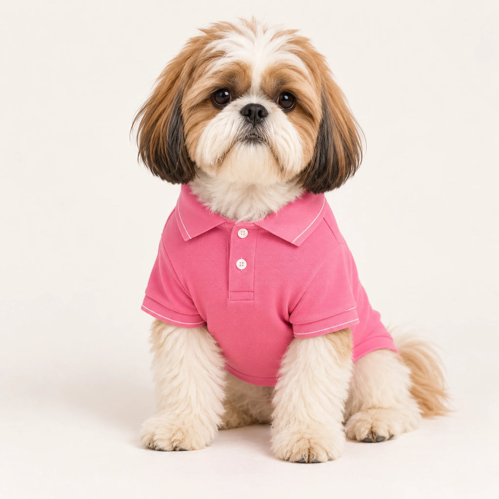 Thunder Tails Polo Dog T-shirt - Pink