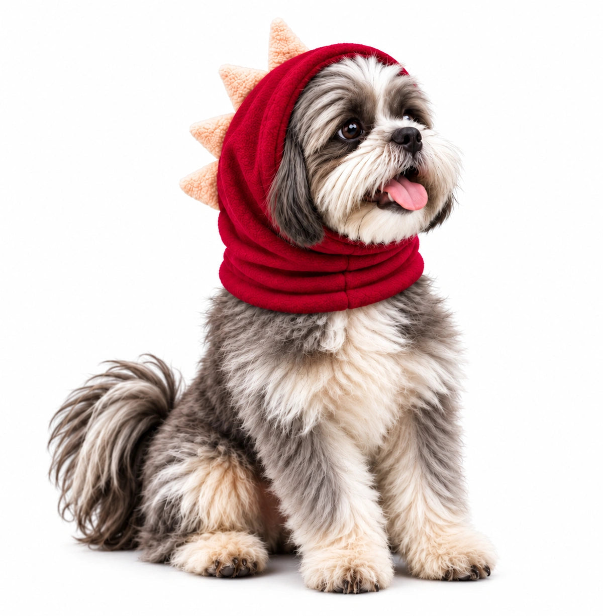 Thunder Tails Rawr Fleece Dog Snood - Maroon