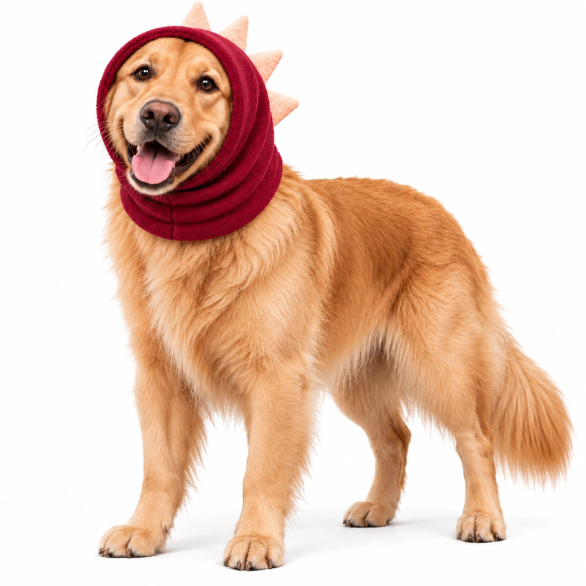 Thunder Tails Rawr Fleece Dog Snood - Maroon