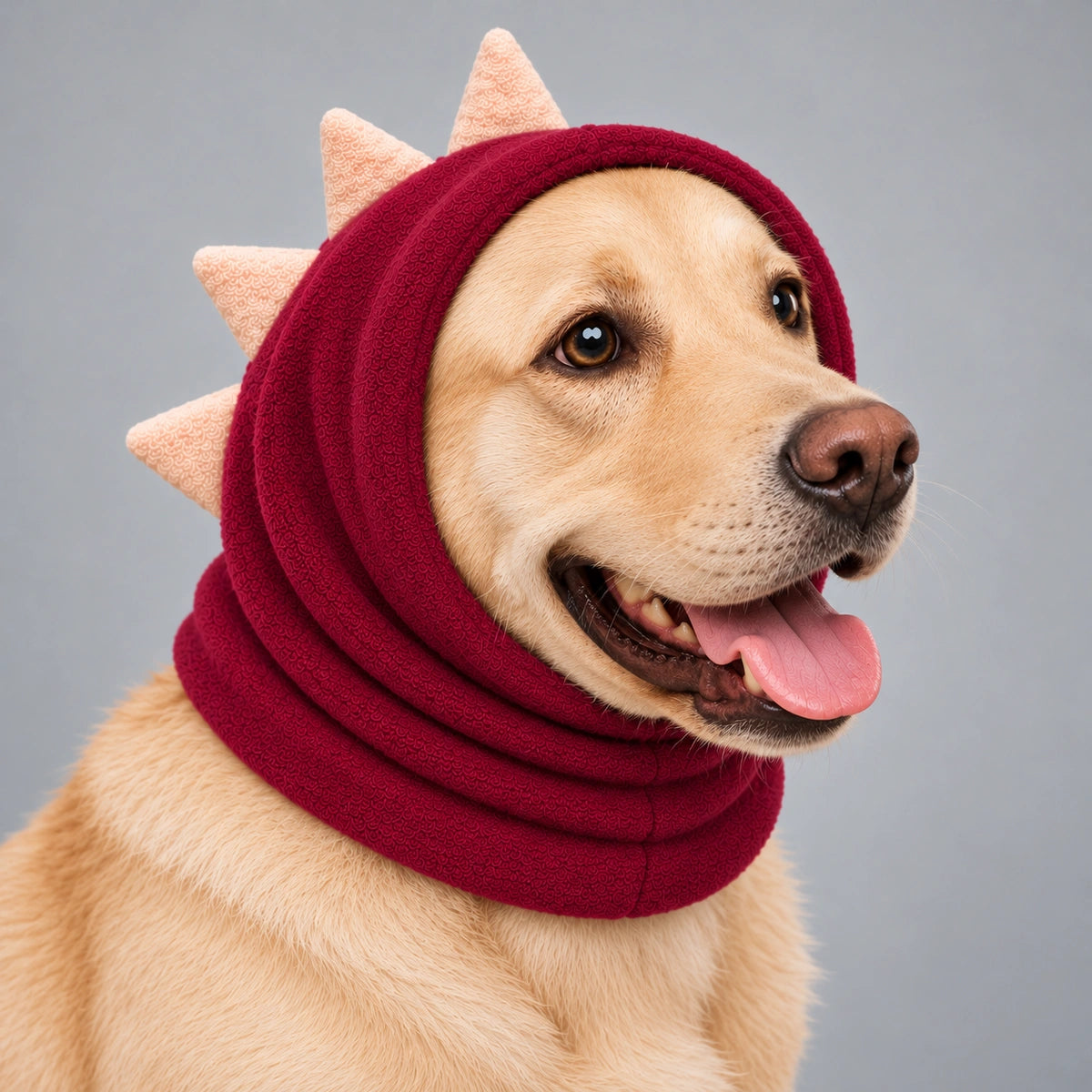 Thunder Tails Rawr Fleece Dog Snood - Maroon