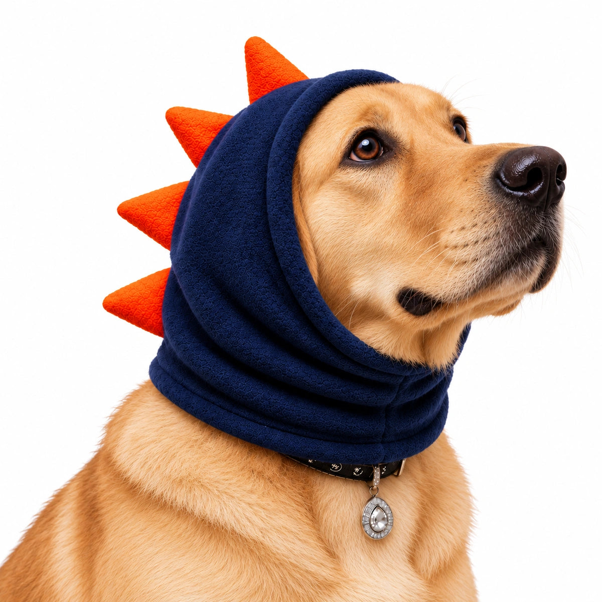 Thunder Tails Rawr Fleece Dog Snood - Navy