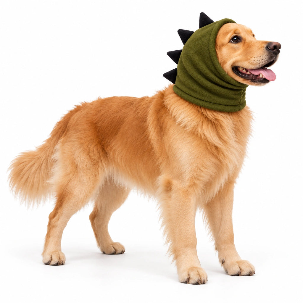 Thunder Tails Rawr Fleece Dog Snood - Olive
