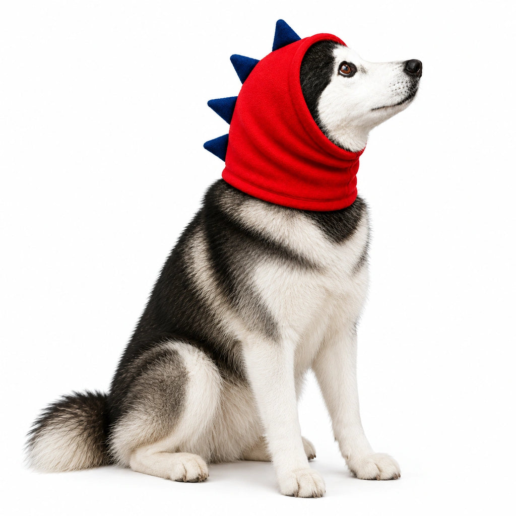 Thunder Tails Rawr Fleece Dog Snood - Red