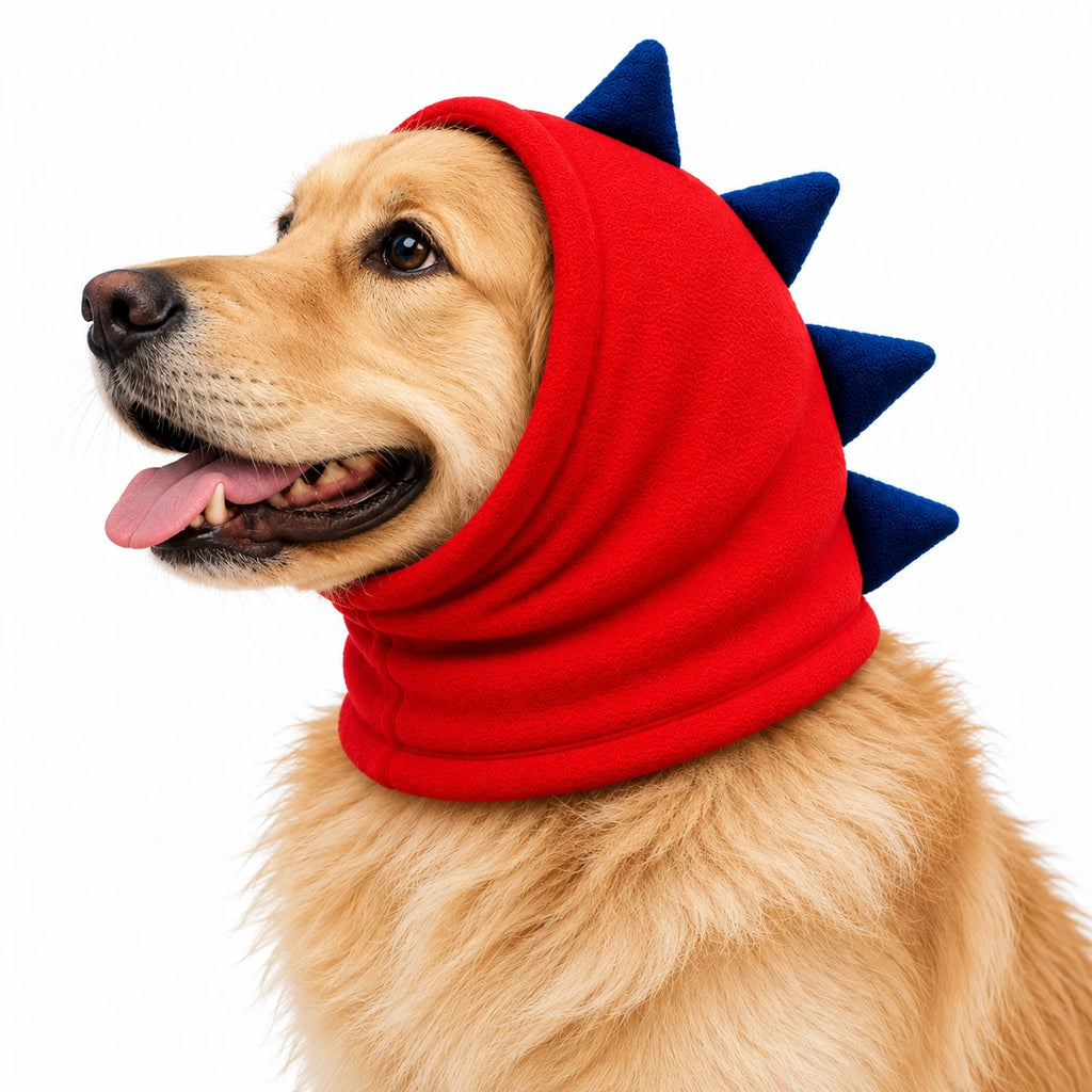 Thunder Tails Rawr Fleece Dog Snood - Red