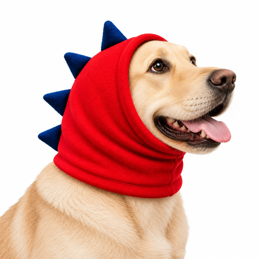 Thunder Tails Rawr Fleece Dog Snood - Red