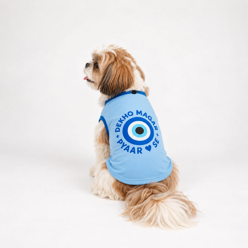 Thunder Tails Dekho Magar Pyaar Se Adjustable Graphic Dog T-shirt