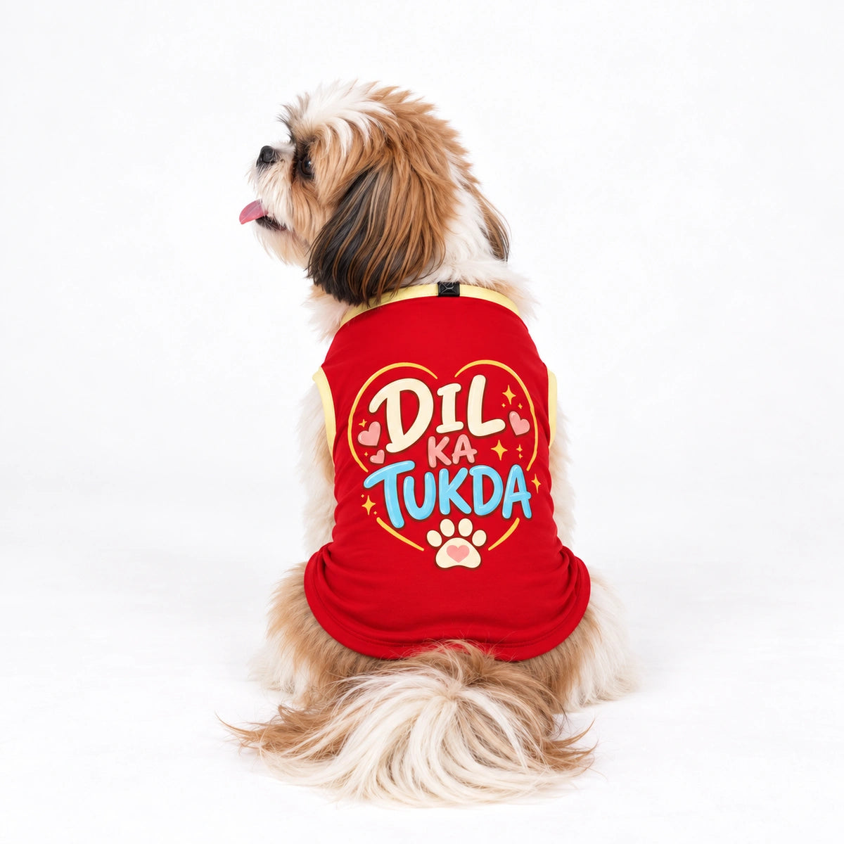 Thunder Tails Dil Ka Tukda Adjustable Graphic Dog T-shirt