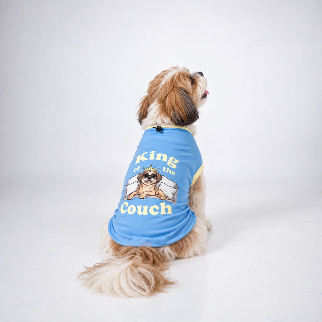 Thunder Tails King of the Couch Adjustable Graphic Dog T-shirt