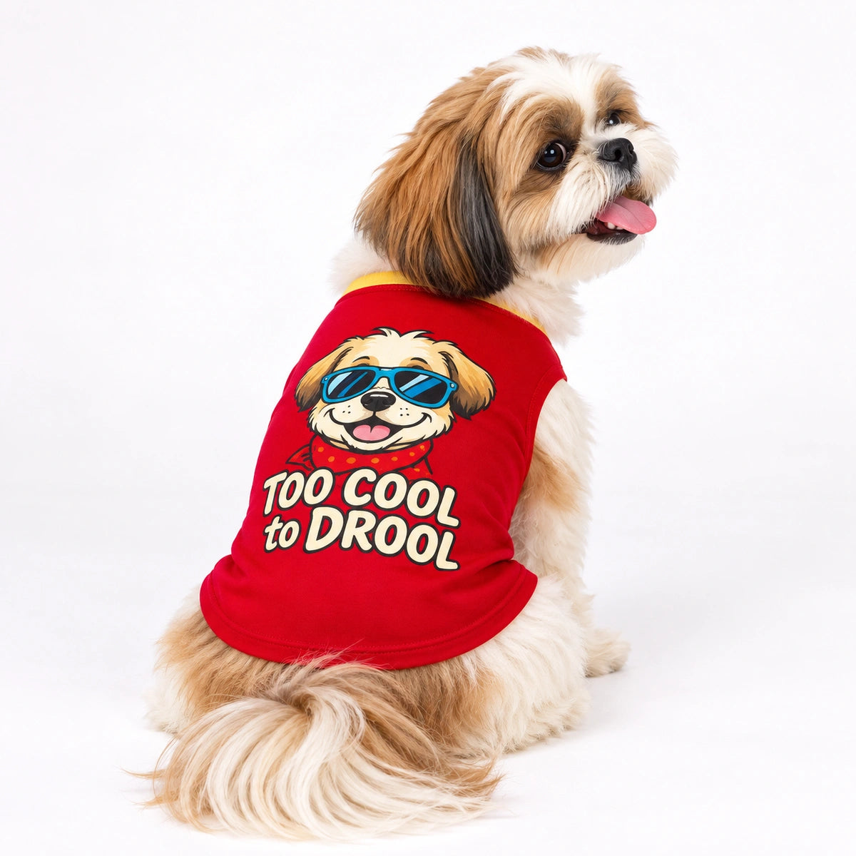 Thunder Tails Too Cool to Drool Adjustable Graphic Dog T-shirt