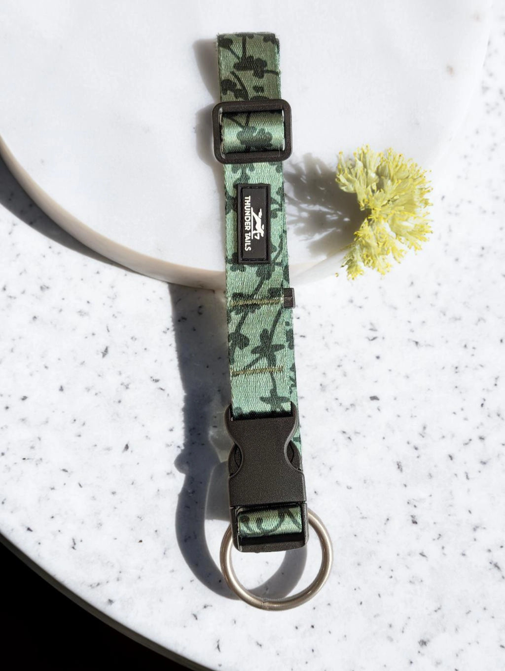 Thunder Tails Elite Nylon Printed Collars- Green Floral