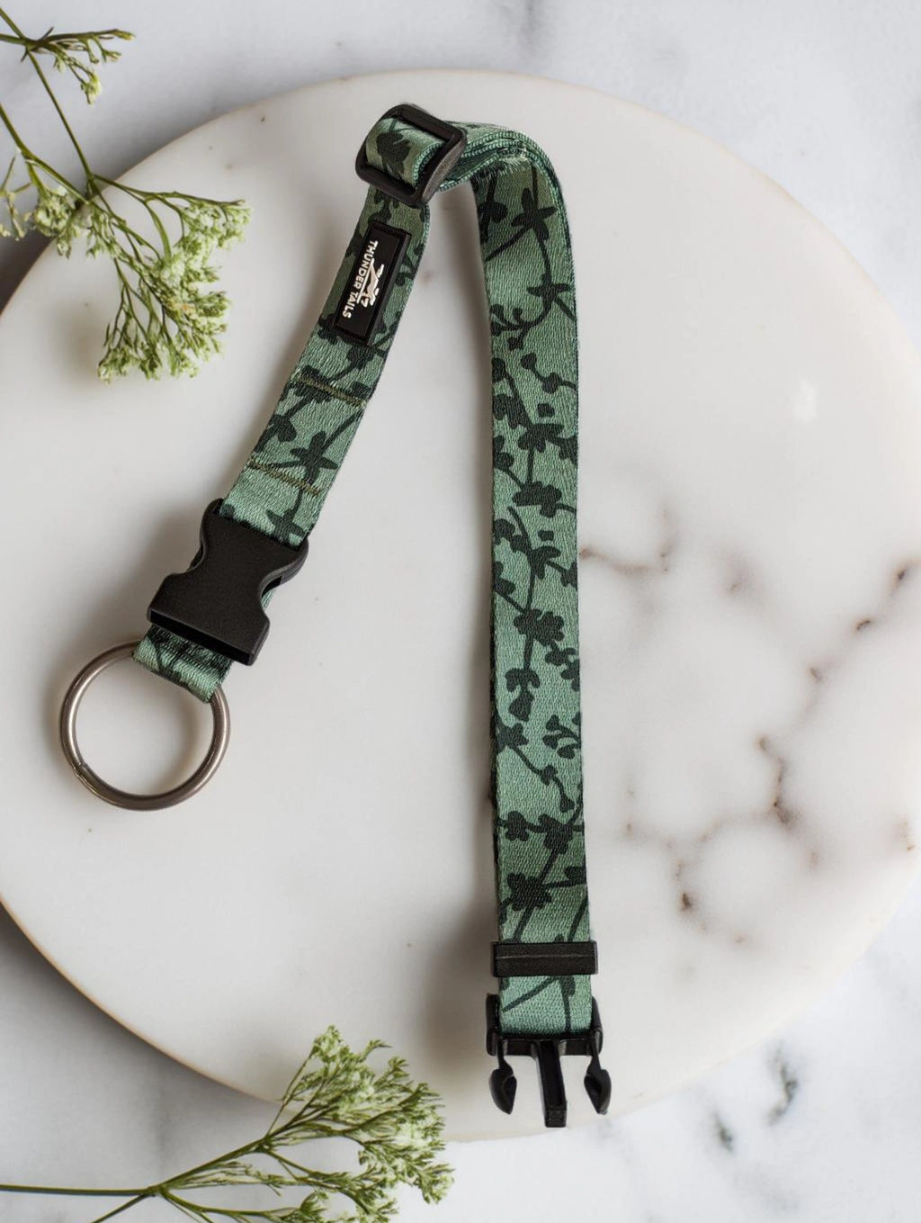 Thunder Tails Elite Nylon Printed Collars- Green Floral