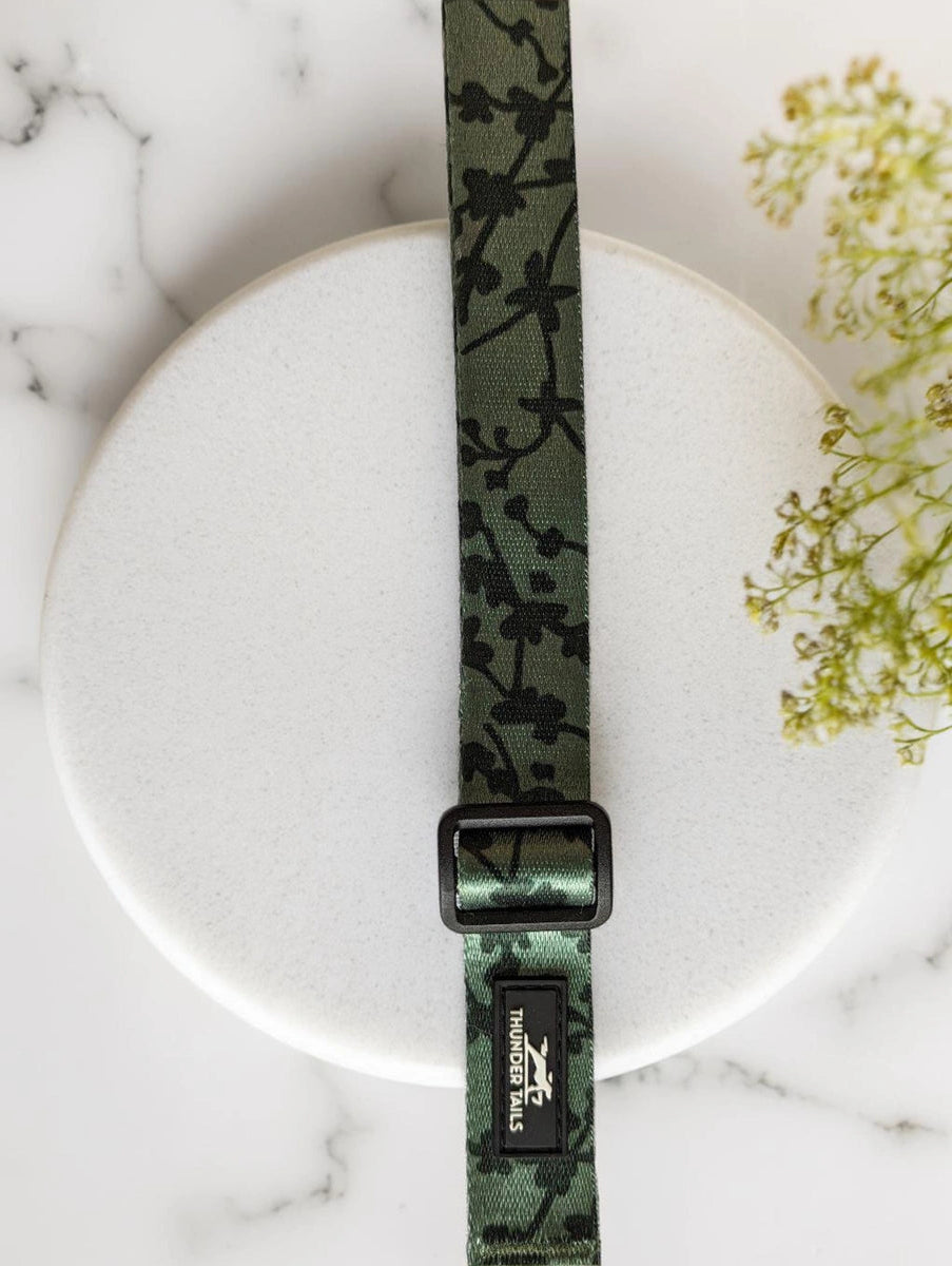 Thunder Tails Elite Nylon Printed Collars- Green Floral