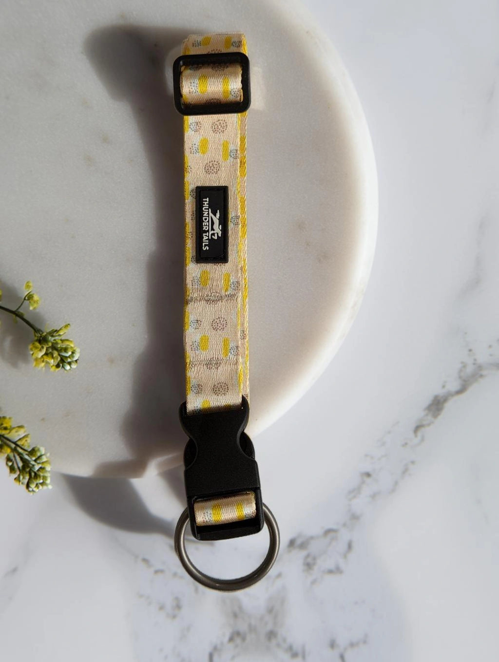 Thunder Tails Elite Nylon Printed Collars- Yellow Abstract Print