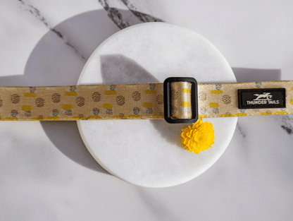 Thunder Tails Elite Nylon Printed Collars- Yellow Abstract Print - Thunder Tails